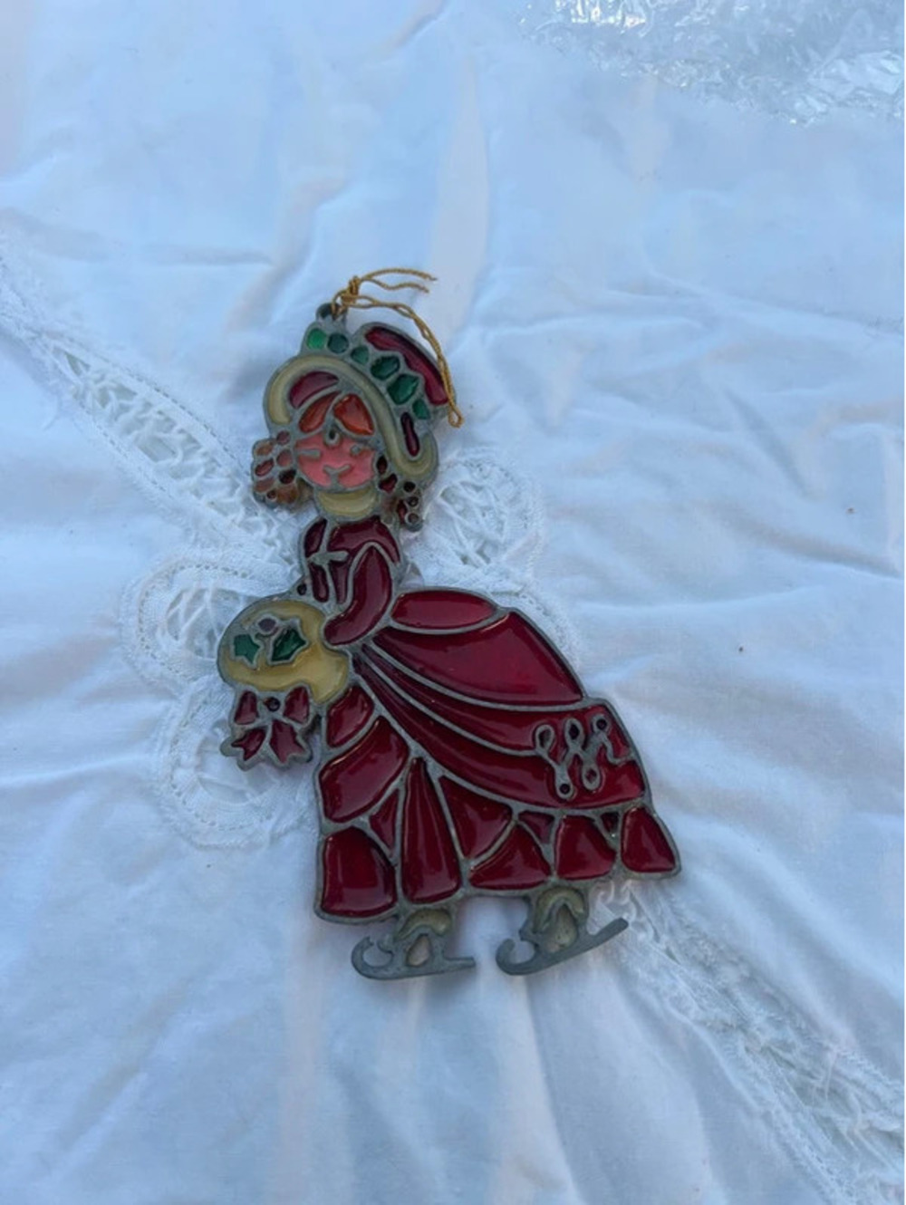 1978 Kurt S. Adler faux stained-glassVictorian-style ice skater